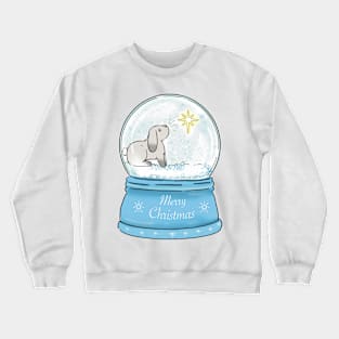 Christmas bunny snowglobe Crewneck Sweatshirt